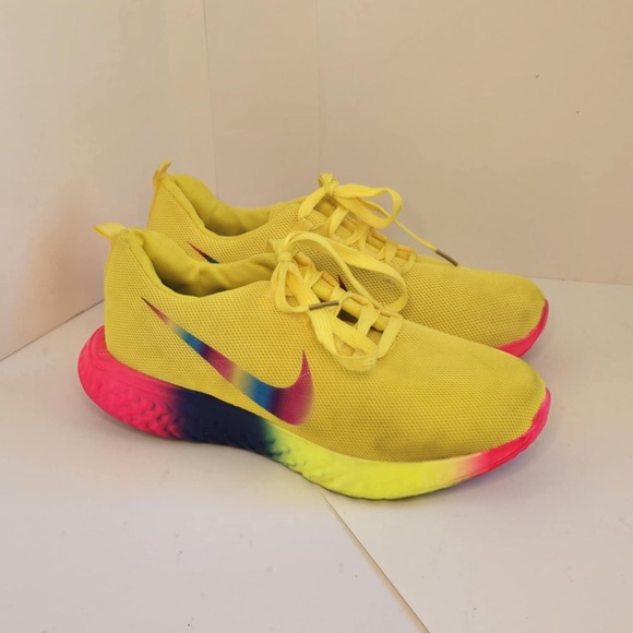 Women’s Nike Yellow Rainbow Mesh Runners size 12 - Picture 2 of 7